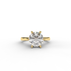 IGI Certified Round Brilliant Cut Lab Grown Diamond Solitaire Engagement <b>Ring</b> in 9K Rose / White & Yellow Gold - Product Image 1