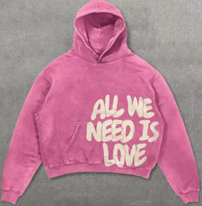 เสื้อมีฮู้ดแบบสวมหัวแนววินเทจสำหรับผู้ชายเสื้อครอปผ้าฝ้ายโอเวอร์ไซส์พิมพ์ลาย DTG ทรงหลวมมีฮู้ดผ้าเฟรนช์ซีดจางสำหรับผู้ชาย - Product Image 4