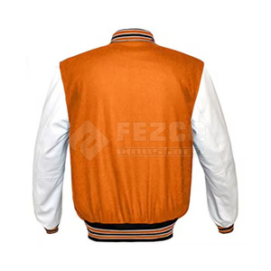 Veste universitaire en cuir d'hiver, nouvelle arrivée, fabrication en usine, manches en cuir, devant à col montant, écologique, respirante, personnalisable, vente en gros - Product Image 4