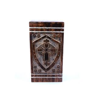 Urns <b>for</b> Human <b>Ashes</b> Adult Large Antique Cross Mango Wood Cremation Urn <b>for</b> Burial Urn <b>for</b> Columbarium Funeral - Product Image 1
