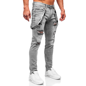 กางเกงยีนส์เดนิมทรงสลิมฟิต ผ้าเดนิมเนื้อแน่น ระบายอากาศได้ดี ยืดหยุ่น คุณภาพสูง สไตล์วินเทจ สำหรับผู้ชาย ใส่ได้ในฤดูหนาว - Product Image 3