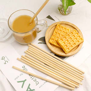 12 Pailles à Boire en Bambou Biodégradables, 100% Naturelles, Écologiques, Réutilisables, Logo Personnalisé, Pailles Jetables Nettoyables - Product Image 1