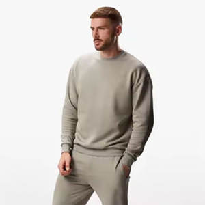 Venta al por mayor sudadera de manga larga de gran tamaño 100% algodón sólido invierno de moda estilo de la calle logotipo personalizado estampado bordado - Product Image 2