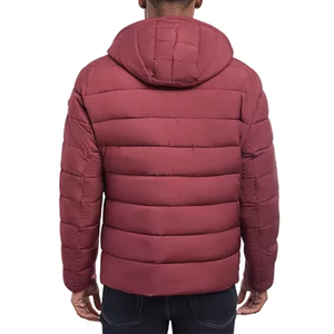 Heavyweight Customized Color Hooded <b>Canvas</b> Men Bubble Puffer Jacket with Front Printing Waterproof & Windproof Winter Jacket - Product Image 4