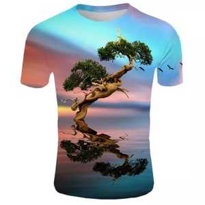 Men's Sublimation T-shirts 100% Cotton/Bamboo <b>Fiber</b> Solid Front Logo 180 Grams Quick Dry Eco-Friendly High-quality Factory - Product Image 1