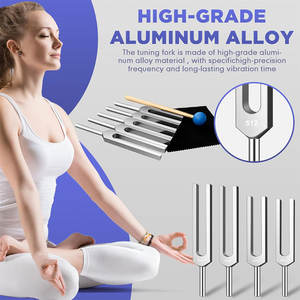 BRAND NEW Set of 8 PRO Tuning Forks for Manual Sound Therapy Healing Chakras Achieving Perfect Harmony for Body Mind <b>Spirit</b> - Product Image 4