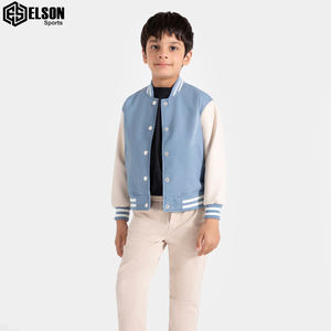 Best Selling Children Size Chenille Towel Embroidery Baseball Letterman <b>Jackets</b> Men's <b>Leather</b> Sleeve Varsity <b>Jacket</b> for <b>Boys</b> - Product Image 1