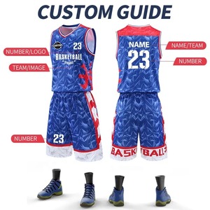 Logo imprimé par Sublimation rouge blanc uniforme de basket-ball pas cher nouveau maillot de basket-ball réversible - Product Image 2