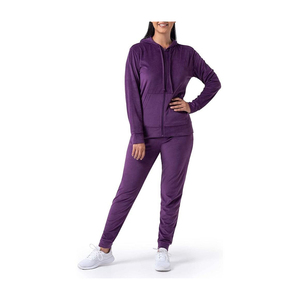 Ensemble survêtement 2 pièces mode étoile pour femmes, veste et pantalon à grandes poches en velours rose d'automne pour femmes, survêtement en velours pour femmes - Product Image 4