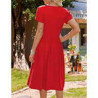 Tendance femme col rond crêpe vêtements de travail robe taille incurvée couture crayon pour bureau bureau dîner événement invité Occasion pour l'été