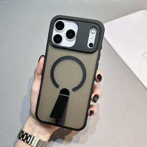 เคส iPhone 18 Pro Max, iPhone 17 Pro Max แบบมีขาตั้งพร้อมวงแหวนแม่เหล็ก สีดำ - Product Image 1