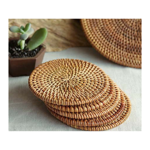 Cargador de placa de ratán al por mayor, placa de pared de mimbre natural, placa redonda tejida a mano rústica para comedor o decoración - Product Image 6