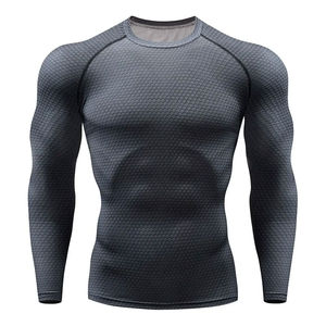Custom Logo High Quality Jiu Jitsu Fitness Swim Rashguard Printed Long Sleeve MMA Men's BJJ Rash Guard - Product Image 2