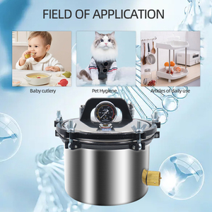 Machine portative de stérilisateur d'autoclave à vapeur de 8I 10L petit équipement pour des outils d'ongle et des instruments vétérinaires pour des soins de chien - Product Image 2