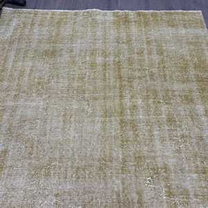 พรมวินเทจขนาด 6.4x7.9 ฟุต, พรมตุรกีขนาดใหญ่, พรมโมร็อกโกสีน้ำตาลขาว - Product Image 4