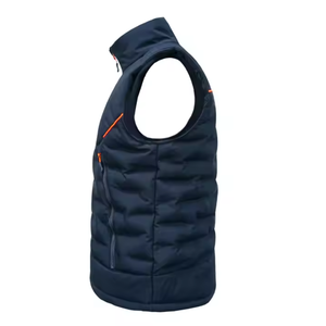 Gilet matelassé imperméable pour homme, nouveau design, bleu marine/noir, vêtement d'extérieur d'hiver, sans manches, 100% polyester, personnalisable - Product Image 6