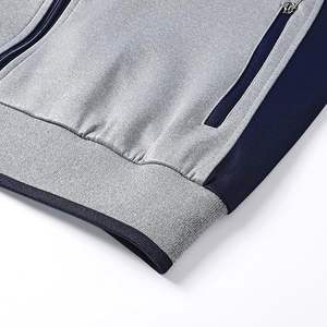 Conjunto informal de atletismo con cremallera completa para hombre, chándal de manga larga con cuello levantado y chaqueta deportiva y pantalones para correr en invierno - Product Image 5