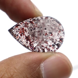 22 carats naturel Super sept améthyste rutile à facettes Cabochon pierre poire coupe Lepidocrocite pierre précieuse - Product Image 4