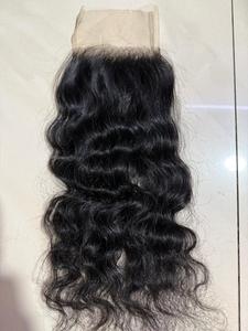 Peluca de cabello humano virgen indio de alta calidad 100 por ciento para mujer, línea de cabello Natural, cierre de encaje frontal, estilos ondulados y rizados - Product Image 3