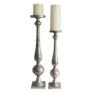 Classique décoratif métal bougie pilier support couleur argent pour la maison mariage noël table éclairage décor à la main en vrac - Product Image 3