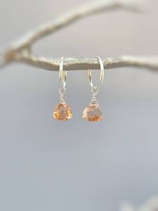 14k Gold Fill Morganite Gemstone 925 Sterling <b>Silver</b> <b>Earrings</b> Women <b>Earrings</b> Morganite <b>Dangle</b> <b>Earring</b> Wholesale Factory Price - Product Image 2