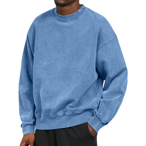 Oversized French Terry <b>Retro</b> <b>Sweatshirt</b> with Screen Printed and Embroidered Logo for Wholesale Bulk Orders - Product Image 1