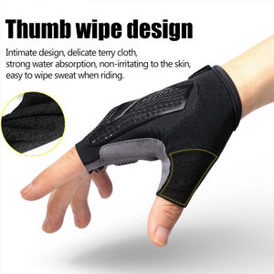 Guantes de ciclismo Unisex de medio Dedo de protección cómoda duraderos con palma acolchada agarre antideslizante tela transpirable para invierno - Product Image 3