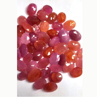 Lot de 47 pierres précieuses en rubis naturel de haute qualité, taille ovale 10mm 15mm, 196 carats, pour la fabrication de bijoux, pierres précieuses roses en vrac, Iroc Sales, logo personnalisé