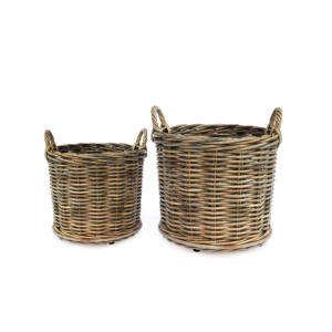 Kubu <b>Grey</b> Rattan Wheeled <b>Basket</b> <b>for</b> Food <b>Storage</b> Solution - Product Image 4