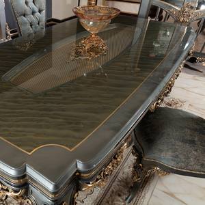 Ensemble de salle à manger en bois de qualité supérieure avec mobilier de salle à manger incurvé extensible au design minimaliste moderne pour chambre à coucher et salon - Product Image 4