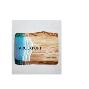 Nouvelles planches simples perlées uniques avec dessin à l'eau couleur cuisine servant des planches à découper en époxy faites à la main pour les fournisseurs de gros - Product Image 4