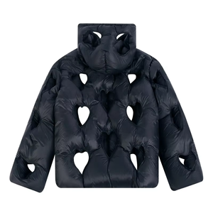 Veste matelassée à bulles personnalisée pour homme, en forme de cœur creux noir, mode d'hiver, fabricant de vêtements, designer, 2026 - Product Image 4