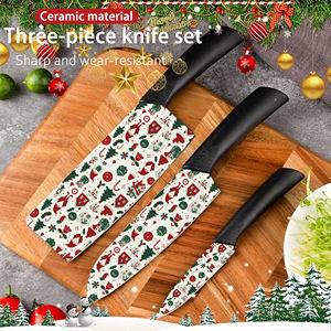 Couteau de cuisine en céramique avec manche en plastique à motif floral, design ambidextre pour le camping en plein air - Approvisionnement en vrac de haute qualité - Product Image 6