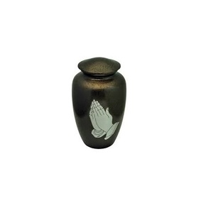 Urnas de cremación de Metal negro de alta calidad, diseño de hojas, suministros funerarios de estilo americano, recuerdo para cenizas humanas - Product Image 6