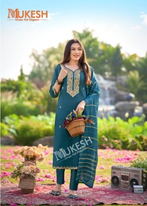 Fast Selling Maruti Fashion Designer Roman <b>Silk</b> Quick Dry Kurti Pant Heavy Look <b>Viscose</b> <b>Fabric</b> Dupatta Women Wedding Festive - Product Image 2