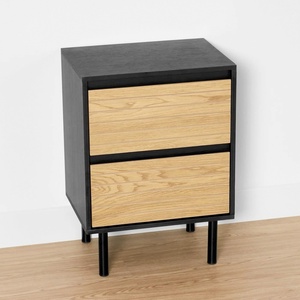 <span class=keywords><strong>Table</strong></span> <span class=keywords><strong>de</strong></span> chevet noire en <span class=keywords><strong>bois</strong></span> avec tiroir pour chambre à coucher - Product Image 2