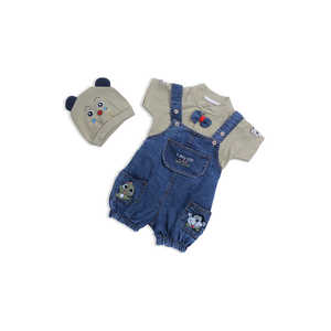 ชุดเสื้อผ้าสำหรับเด็กทารกชุดสูท3ชิ้นลายกราฟิก A-106มะกอก - Product Image 1