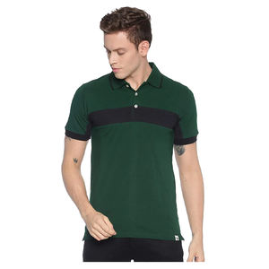 Polo de algodón ajustado y cómodo para hombre, manga corta de secado rápido con cuello en contraste para uso durante todo el día - Product Image 1