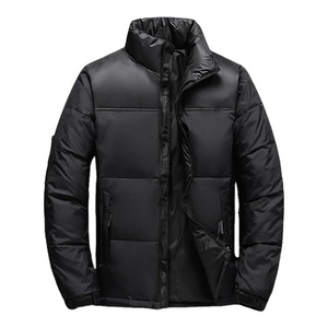 Veste d'hiver de haute qualité pour hommes et femmes manteau en coton décontracté de couleur unie avec col montant épaissi en tissu de toile - Product Image 5