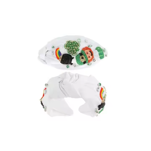 Diadema Festiva con Lazo y Bordado de Conejito de Pascua y Detalles de Huevos con Cuentas para Niñas que Buscan un Estilo Primaveral Festivo - Product Image 1