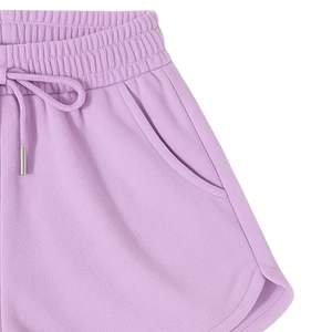 Shorts de sport pour femmes en lavande avec taille élastique et cordon de serrage, tissu doux, course à pied, gym, fitness, décontracté, vêtements d'été - Product Image 3