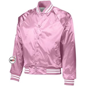 Chaqueta bomber de satén hecha a medida, cazadora de béisbol de satén, venta al por mayor, 2023 - Product Image 6