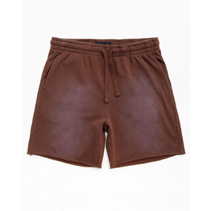 Personnalisable 100% coton lavage à l'acide Sweat Shorts High Street Style Solid Pattern Mid Waist Créez votre idée - Product Image 1