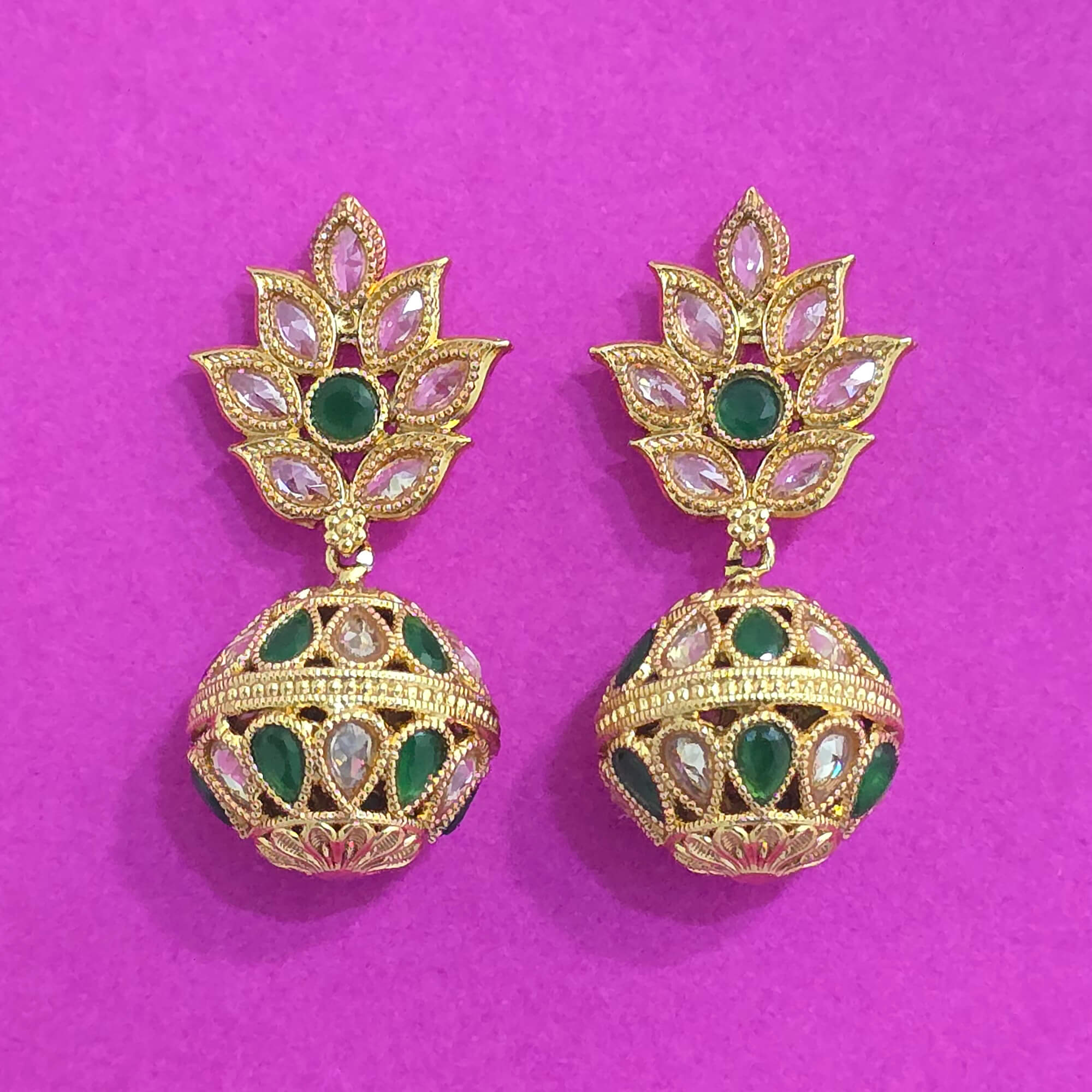 Tanishq Earrings Designs with Gold Plated Luxury Jewelry