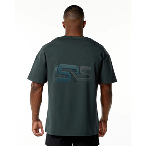 Custom Logo Loose Fit 100% Cotton Printed Oversized T-Shirt For <b>Men</b> Casual Gym Wear Short Sleeve Fashion Top Breathable Fabric - Product Image 3