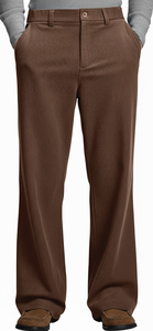 Pantalon habillé décontracté pour homme, style vintage, plissé, ample, à jambes larges, style old money, directement de l'usine - Product Image 2