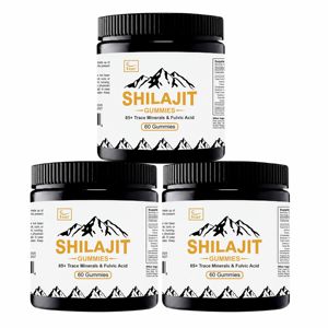 Gummies de résine de Shilajit pur de l'Himalaya OEM pour hommes et femmes, sans sucre, 60 gummies avec 82 % d'acide fulvique pour l'énergie et l'immunité - Product Image 1