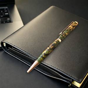Amber Collection Luxury Handmade 0.7mm Wood Ballpoint Pen Stabilized Metal for Business or Wedding As a <b>Gift</b> - Product Image 4