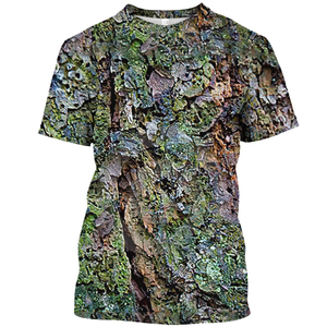 T-shirt d'été à col rond pour hommes, camouflage jungle, séchage rapide, coupe ample, haut long avec impression de personnalité, manches courtes - Product Image 6