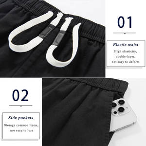 Pantalones cortos Cargo con cintura elástica para hombre, de secado rápido, informales, de alta calidad, de lona de algodón 100% - Product Image 4